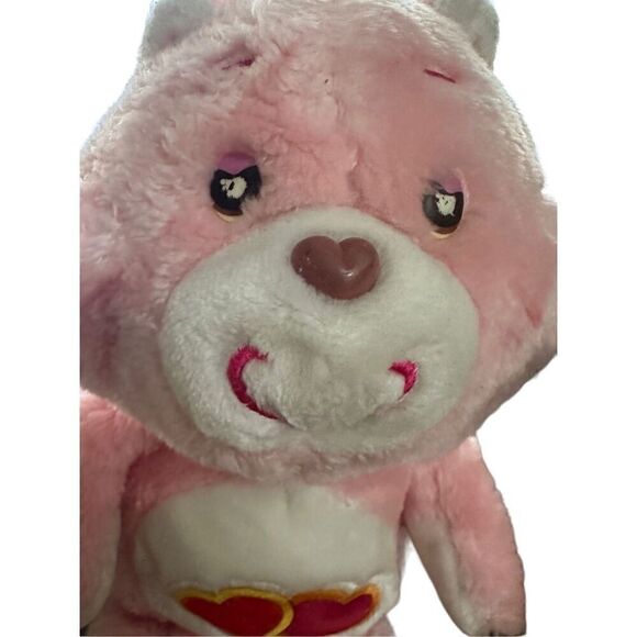 CARE BEAR Vintage 1983 Kenner Plush Love A Lot Bear Pink 13" Stuffed Animal Toy - Picture 9 of 9